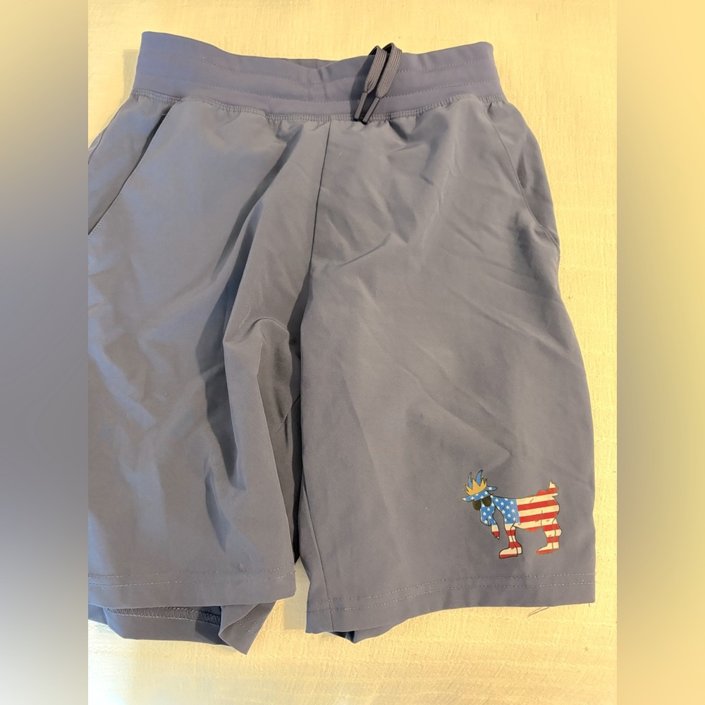 Gray and Navy GOAT USA athletic shorts